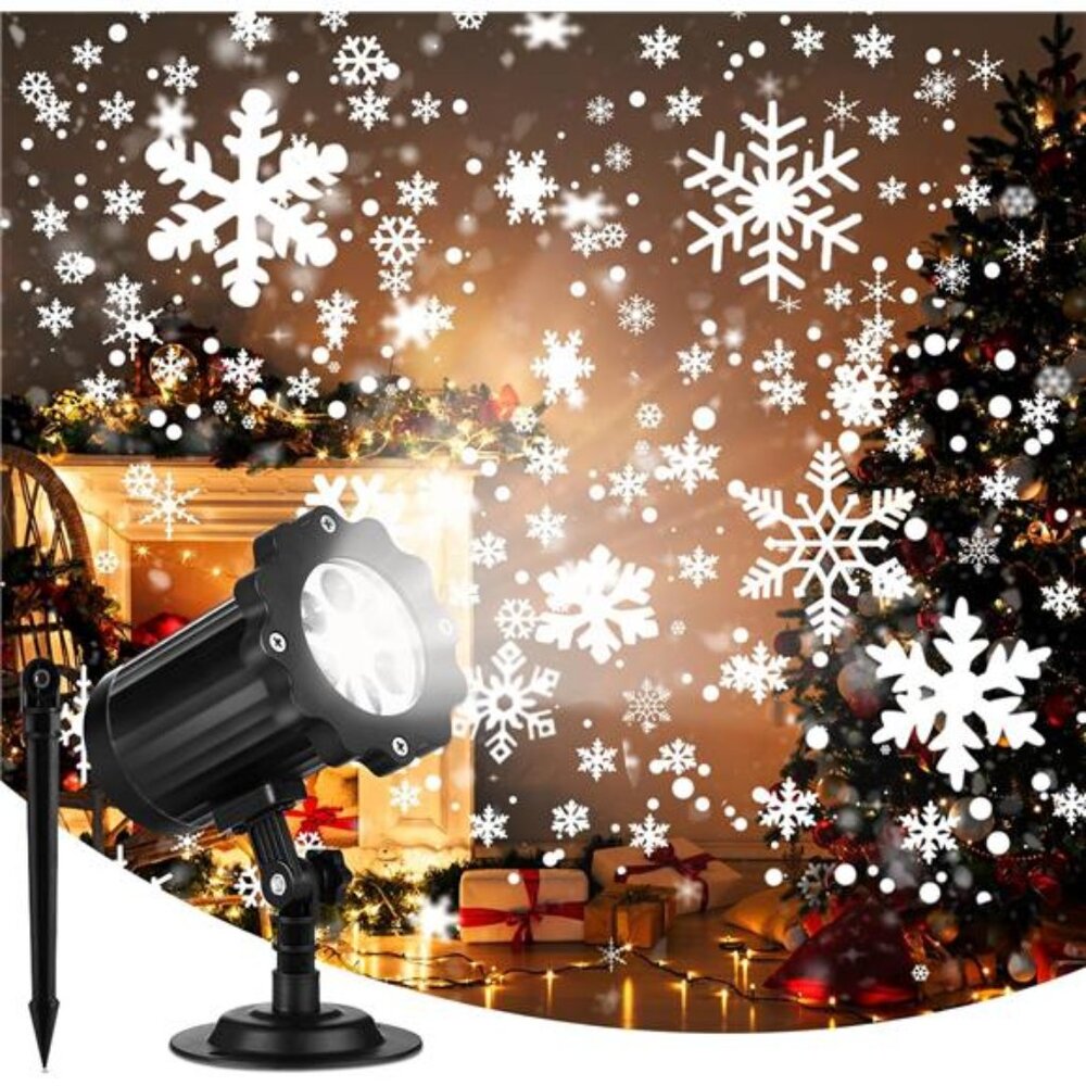 Christmas Projector Lights Outdoor, Waterproof & Adjustable LED Snowflake